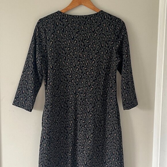 Nicole Miller Gray Leopard Long Sleeve Mini Dress size Large - Picture 7 of 8